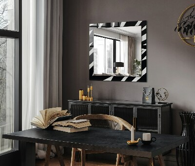 Zrkadlo s potlačeným rámom Čiernobiely geometrický