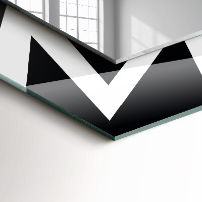 Zrkadlo s potlačeným rámom Čiernobiely geometrický