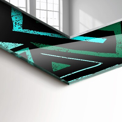 Dekoračné zrkadlo Geometrický tyrkysový vzor