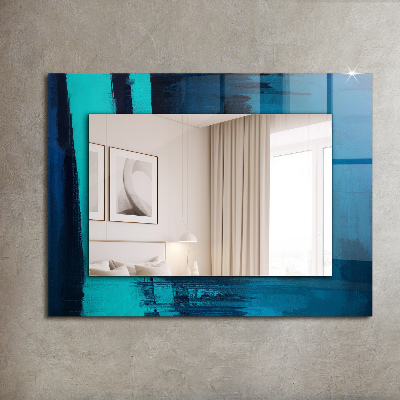 Zrkadlo s motívom Abstraktné modré umenie