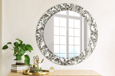 Okrúhle ozdobné zrkadlo na stenu Tropické listy