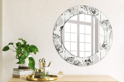 Okrúhle ozdobné zrkadlo na stenu Kvety maki