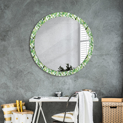 Okrúhle ozdobné zrkadlo na stenu Rybí kosť