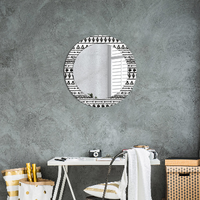 Okrúhle ozdobné zrkadlo Boho minimalista