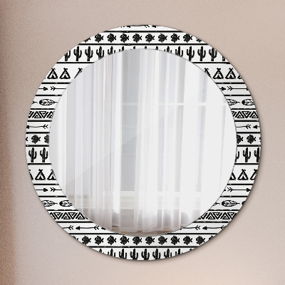 Okrúhle ozdobné zrkadlo Boho minimalista