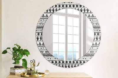 Okrúhle ozdobné zrkadlo Boho minimalista