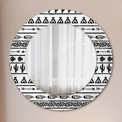 Okrúhle ozdobné zrkadlo Boho minimalista