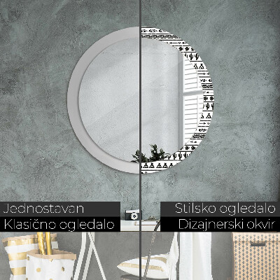 Okrúhle ozdobné zrkadlo Boho minimalista