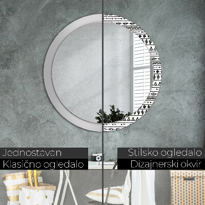 Okrúhle ozdobné zrkadlo Boho minimalista