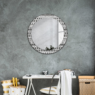 Okrúhle ozdobné zrkadlo Boho minimalista