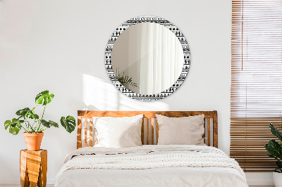 Okrúhle ozdobné zrkadlo Boho minimalista