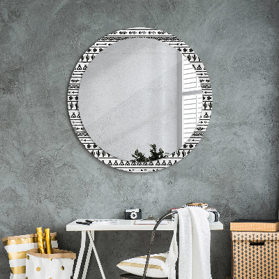 Okrúhle ozdobné zrkadlo Boho minimalista