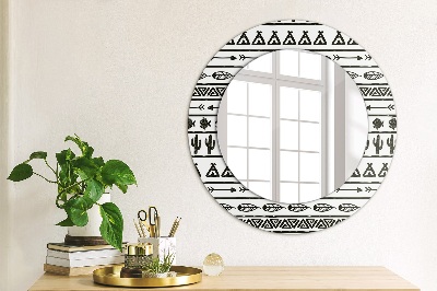 Okrúhle ozdobné zrkadlo Boho minimalista