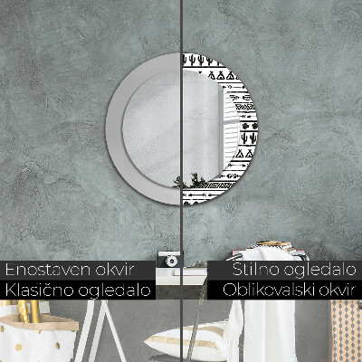 Okrúhle ozdobné zrkadlo Boho minimalista