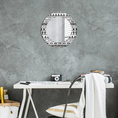 Okrúhle ozdobné zrkadlo Boho minimalista