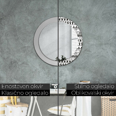 Okrúhle ozdobné zrkadlo Boho minimalista