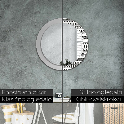 Okrúhle ozdobné zrkadlo Boho minimalista