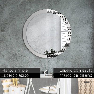 Okrúhle ozdobné zrkadlo Boho minimalista