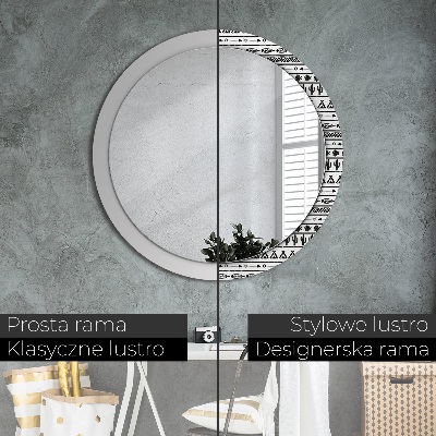 Okrúhle ozdobné zrkadlo Boho minimalista