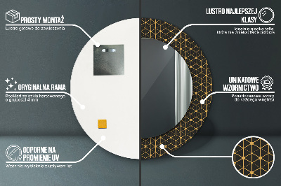 Okrúhle ozdobné zrkadlo Hexagonálna geometria