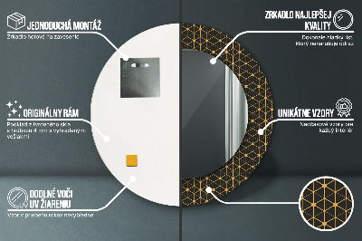 Okrúhle ozdobné zrkadlo Hexagonálna geometria