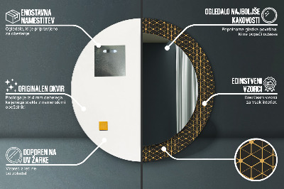 Okrúhle ozdobné zrkadlo Hexagonálna geometria