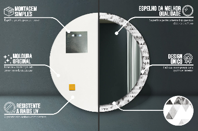 Okrúhle ozdobné zrkadlo na stenu Dúhový trojuholník
