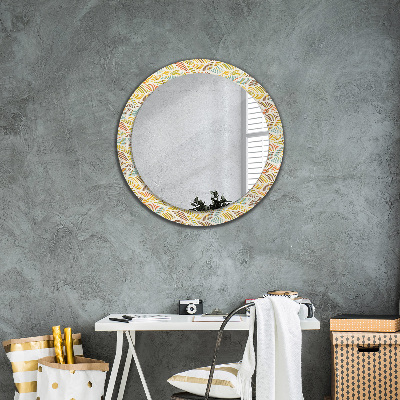 Okrúhle dekoračné zrkadlo s motívom Abstraktný
