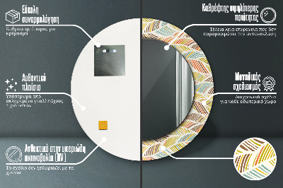 Okrúhle dekoračné zrkadlo s motívom Abstraktný