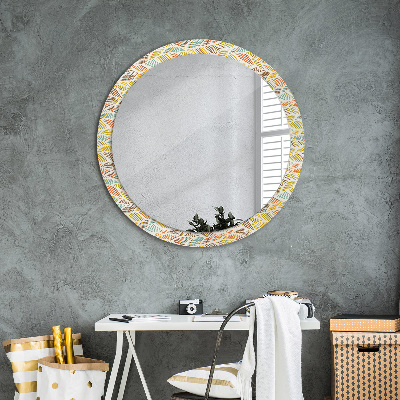 Okrúhle dekoračné zrkadlo s motívom Abstraktný