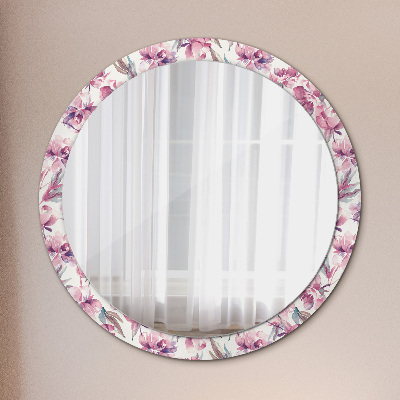 Okrúhle ozdobné zrkadlo Kvety pivoniek