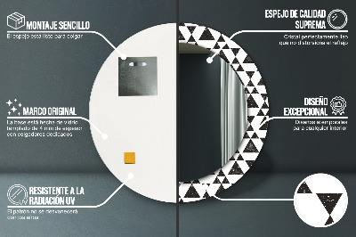 Okrúhle ozdobné zrkadlo Geometrické trojuholníky