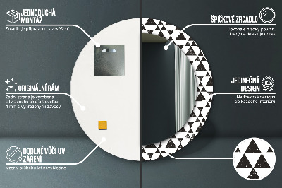 Okrúhle ozdobné zrkadlo Geometrické trojuholníky