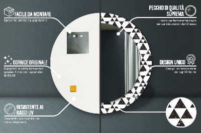 Okrúhle ozdobné zrkadlo Geometrické trojuholníky