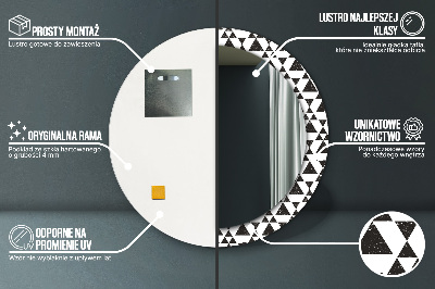 Okrúhle ozdobné zrkadlo Geometrické trojuholníky