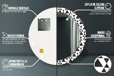 Okrúhle ozdobné zrkadlo Geometrické trojuholníky