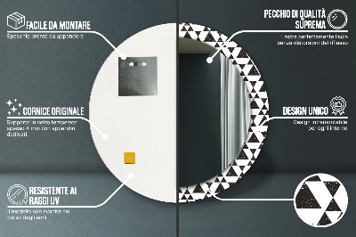 Okrúhle ozdobné zrkadlo Geometrické trojuholníky