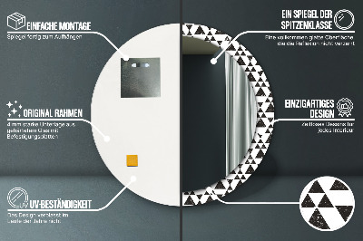 Okrúhle ozdobné zrkadlo Geometrické trojuholníky