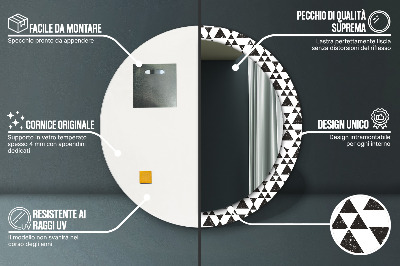 Okrúhle ozdobné zrkadlo Geometrické trojuholníky