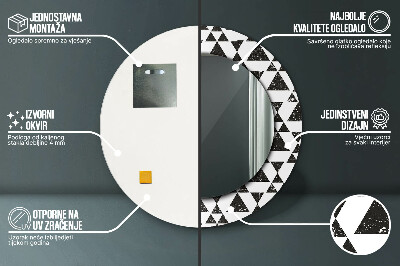 Okrúhle ozdobné zrkadlo Geometrické trojuholníky