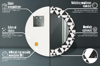 Okrúhle ozdobné zrkadlo Geometrické trojuholníky