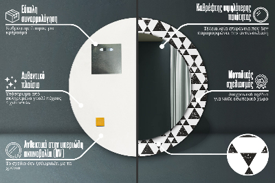 Okrúhle ozdobné zrkadlo Geometrické trojuholníky