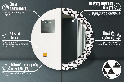 Okrúhle ozdobné zrkadlo Geometrické trojuholníky