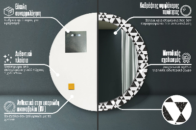 Okrúhle ozdobné zrkadlo Geometrické trojuholníky