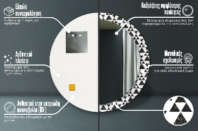 Okrúhle ozdobné zrkadlo Geometrické trojuholníky