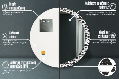 Okrúhle ozdobné zrkadlo Geometrické trojuholníky