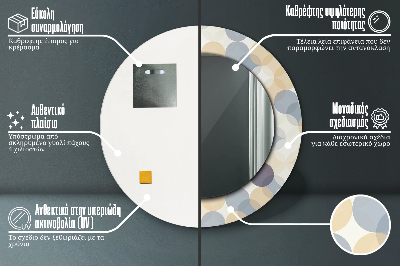 Okrúhle zrkadlo s potlačou Geometrické kolesá