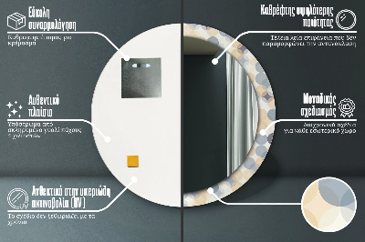 Okrúhle zrkadlo s potlačou Geometrické kolesá