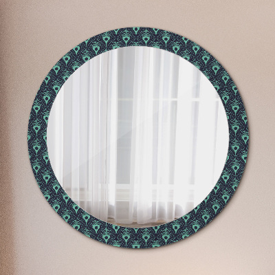 Okrúhle dekoračné zrkadlo s motívom Kvetinový vzor