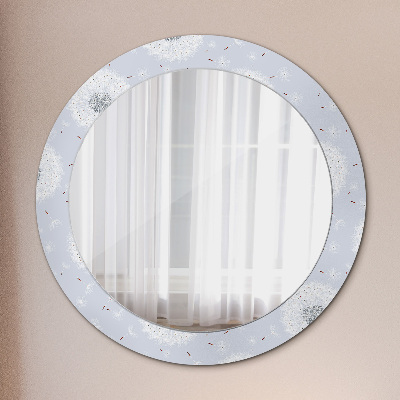 Okrúhle ozdobné zrkadlo na stenu Kvety púpavy